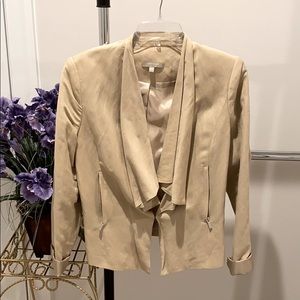 Joan Vass linen blend waterfall cardigan jacket